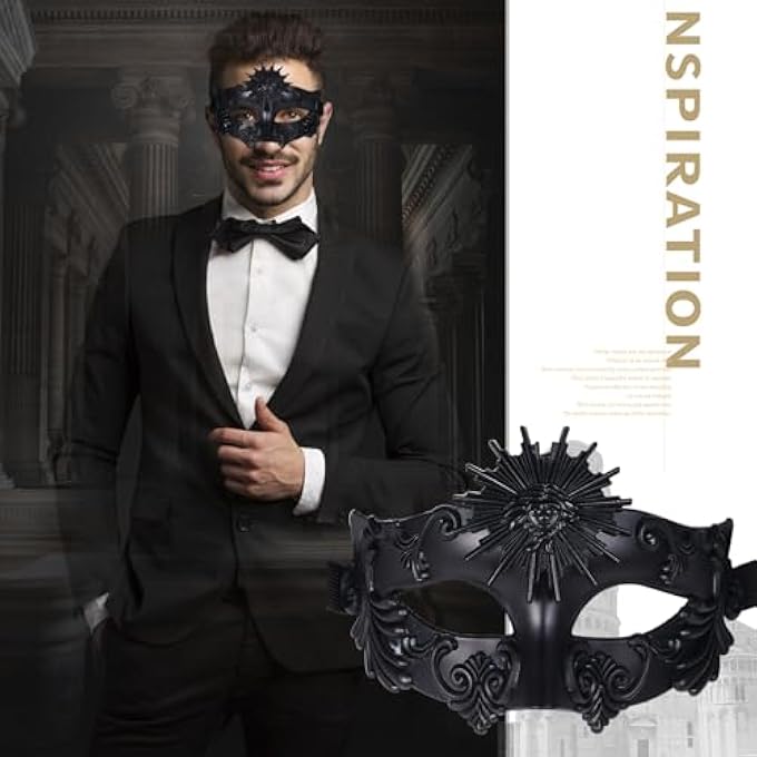 OIDEA HERREN MASKE VENEZIANISCHE HALBEMASKE: SONNENGOTT MASKERADE GRIECHISCHE RMISCHE AUGENMASKE STEAMPUNK KARNEVALSMASKE KOSTM KARNEVAL COSPLAY PARTY MASQUERADE FR MNNER - Image 3